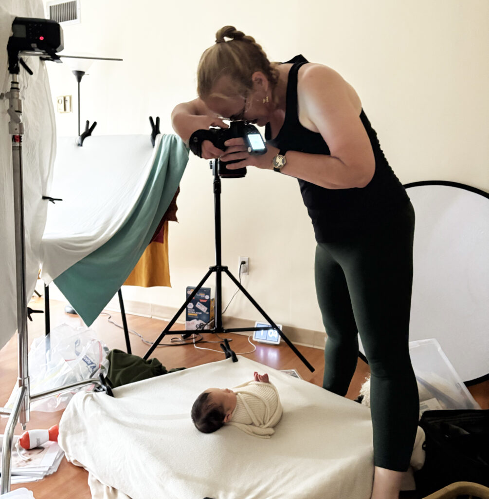 Boston newborn photographer taking baby portraits in a client’s home